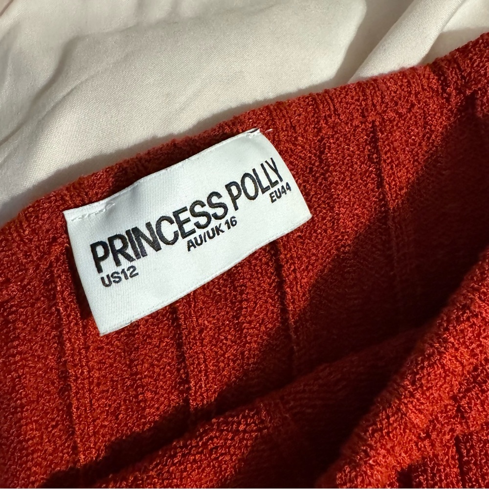 Princess Polly Off-Shoulder Ribbed Sweater - Deep Red - Picture 4 of 8